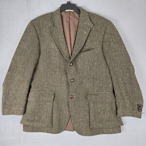 ORVIS Highland‎ Tweeds Collection Blazer Mens 46R Wool Tweed 3-Button USA Made